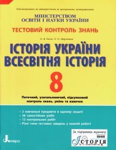 Тестовий контроль знань: Історія України, всесвітня історія 8 клас