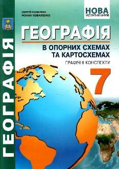 Кобернік Географія в опорних схемах та картосхемах, графічні конспекти уроків для учнів 7 клас - Абетка