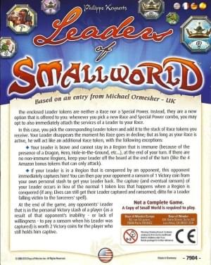 Настольная игра Small World: Leaders of Small World( Маленький мир: лидеры маленького мира)