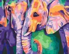 Картина за номерами - Слони Ідейка (КНО2456)