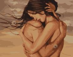 Картина за номерами - Оголені чоловік і жінка Ніжні обійми Ідейка (КНО2635)