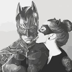 Картина за номерами - Бетмен і Жінка-кішка Пристрасть Ідейка (КНО2695)
