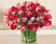 Картина за номерами - Квіти Букет тюльпанів Ідейка (КНО3058)