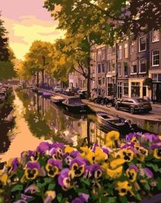 Картина за номерами - Міський пейзаж Амстердам Ідейка (КНО3553)