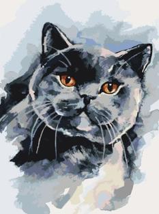 Картина за номерами - Домашній улюбленець Чорний кіт Ідейка (КНО4035)