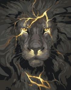 Картина за номерами - Чорний лев Ідейка (КНО4078)
