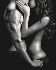 Картина за номерами - Чоловік і Жінка Пристрасний поцілунок Ідейка (КНО4600)
