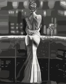 Картина за номерами -  Розкішна жінка на балконі Ідейка (КНО4611)