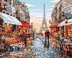 Картина за номерами - Париж Квітковий магазин і Ейфелева вежа Danko Toys (KpNe-01-09)