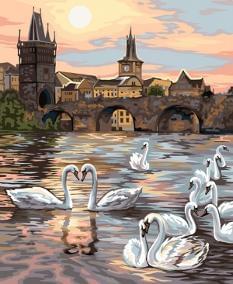 Картина за номерами - Прага Білі лебеді Danko Toys (KpNe-01-04)