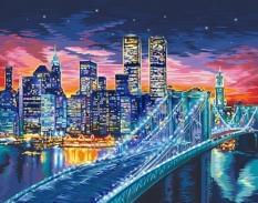 Картина за номерами - Нічний мегаполіс Манхеттенський міст Danko Toys (KpNe-01-10)