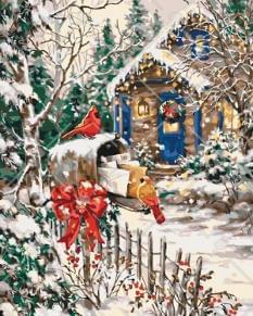 Картина за номерами - Новий рік Різдво Зимова казка Ідейка (КНО2251)