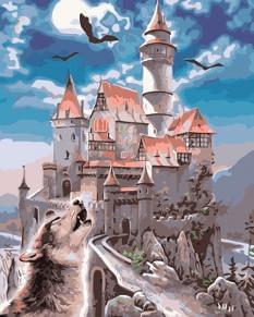 Картина за номерами - Чарівний замок Вовк виє на місяць (в коробці) Лавка Чудес (LC30085)
