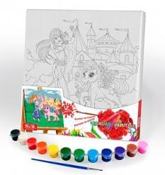 Картина за номерами для дітей - Поні та дівчинка Danko Toys (PX-05-01)